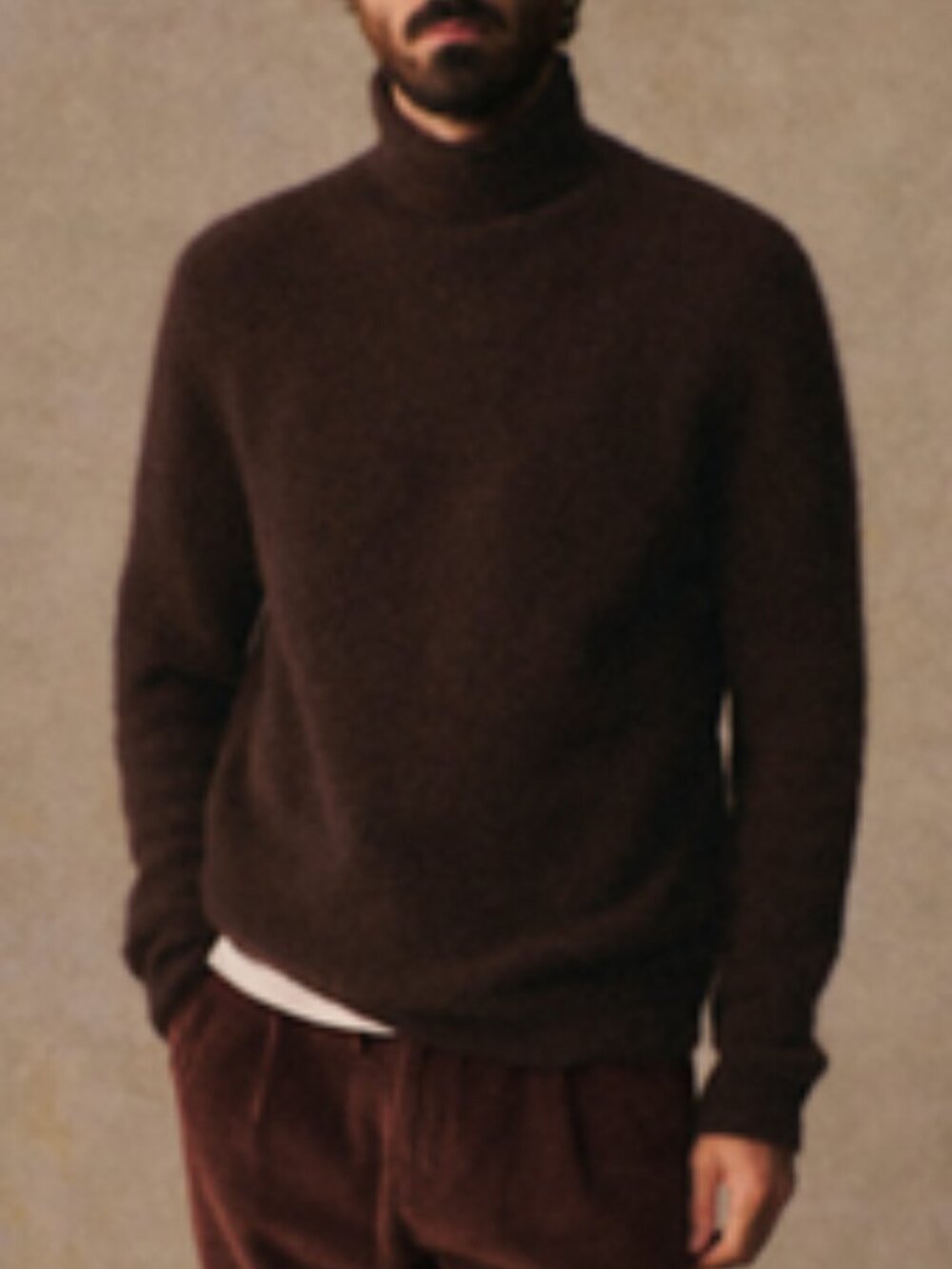 Octobre Brown Wool Blend Turtleneck in Large